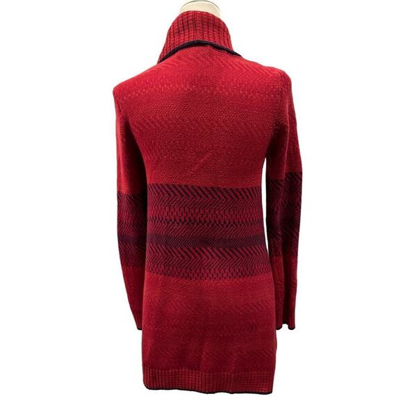 CABI Red and Blue Open Front Cardigan - XS - Picture 3 of 10